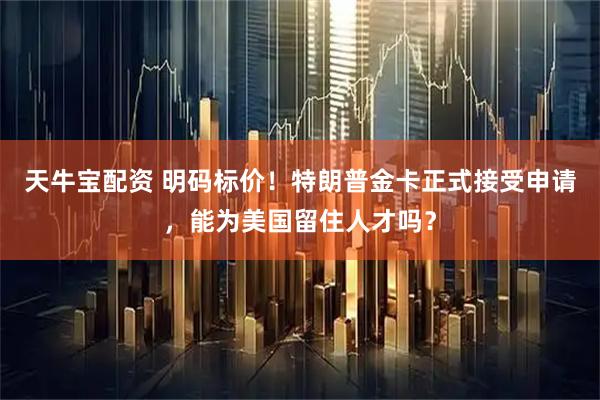 天牛宝配资 明码标价！特朗普金卡正式接受申请，能为美国留住人才吗？