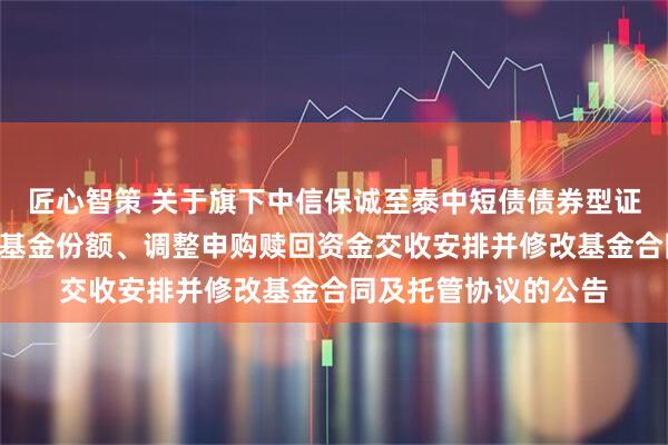 匠心智策 关于旗下中信保诚至泰中短债债券型证券投资基金增加D类基金份额、调整申购赎回资金交收安排并修改基金合同及托管协议的公告