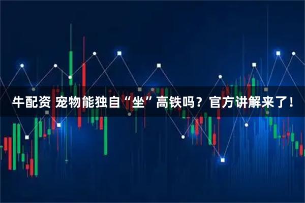牛配资 宠物能独自“坐”高铁吗？官方讲解来了！